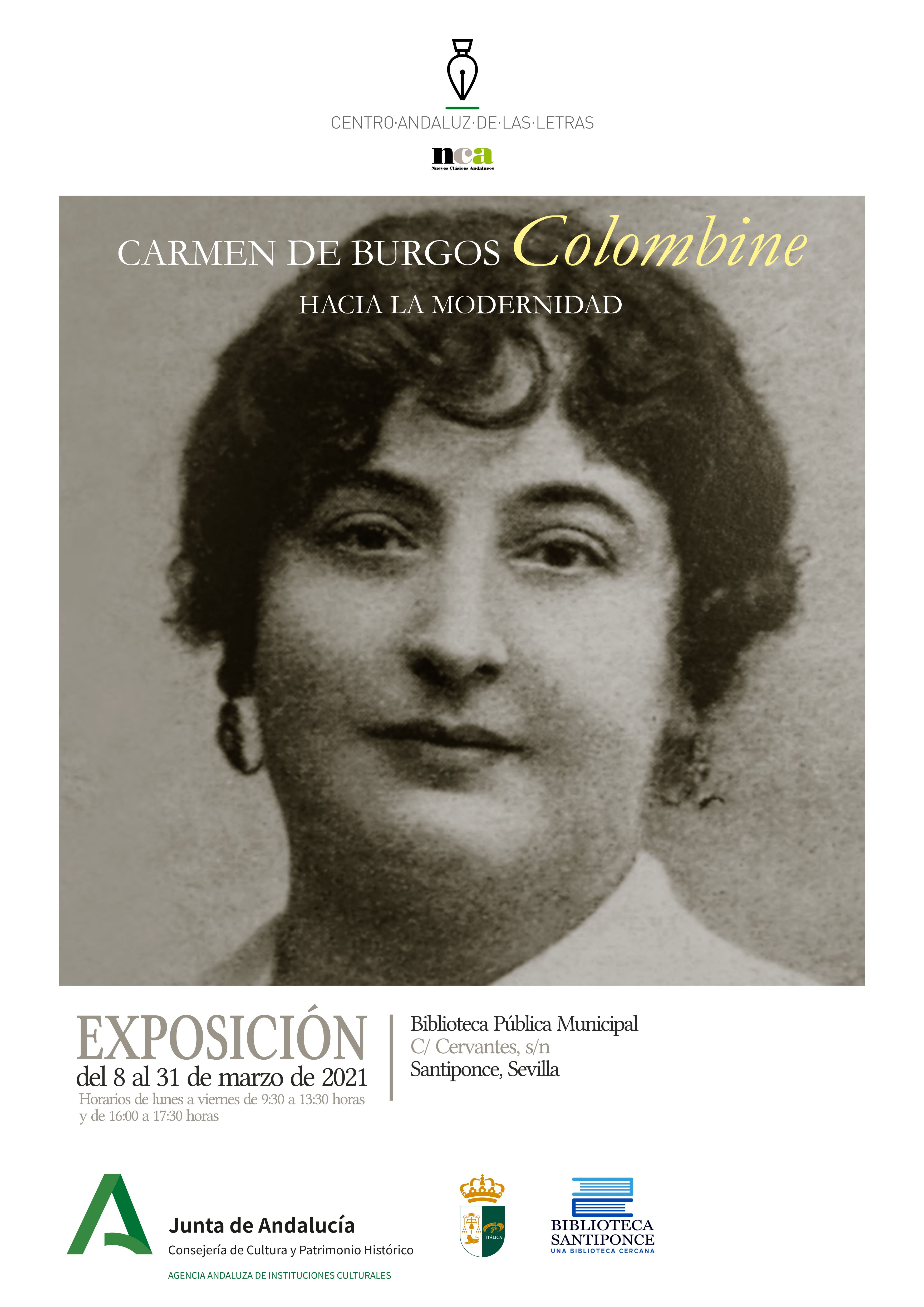 2020. Cartel de la exposición Colombine. Hacia la modernidad de Carmen de Burgos.santiponce